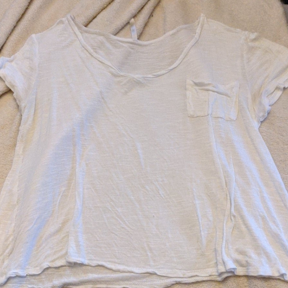 Plain white pocket tee